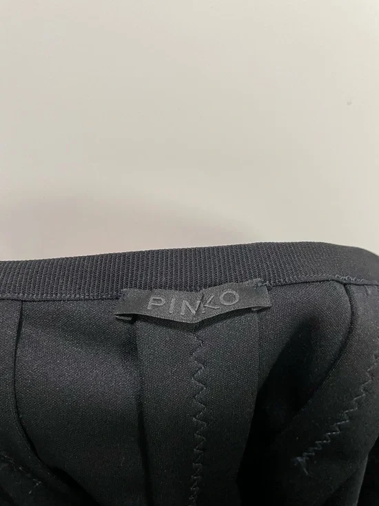 PINKO Italy Navy Pleated Scuba Neoprene Mini Skirt Schoolgirl Preppy - Picture 3 of 6